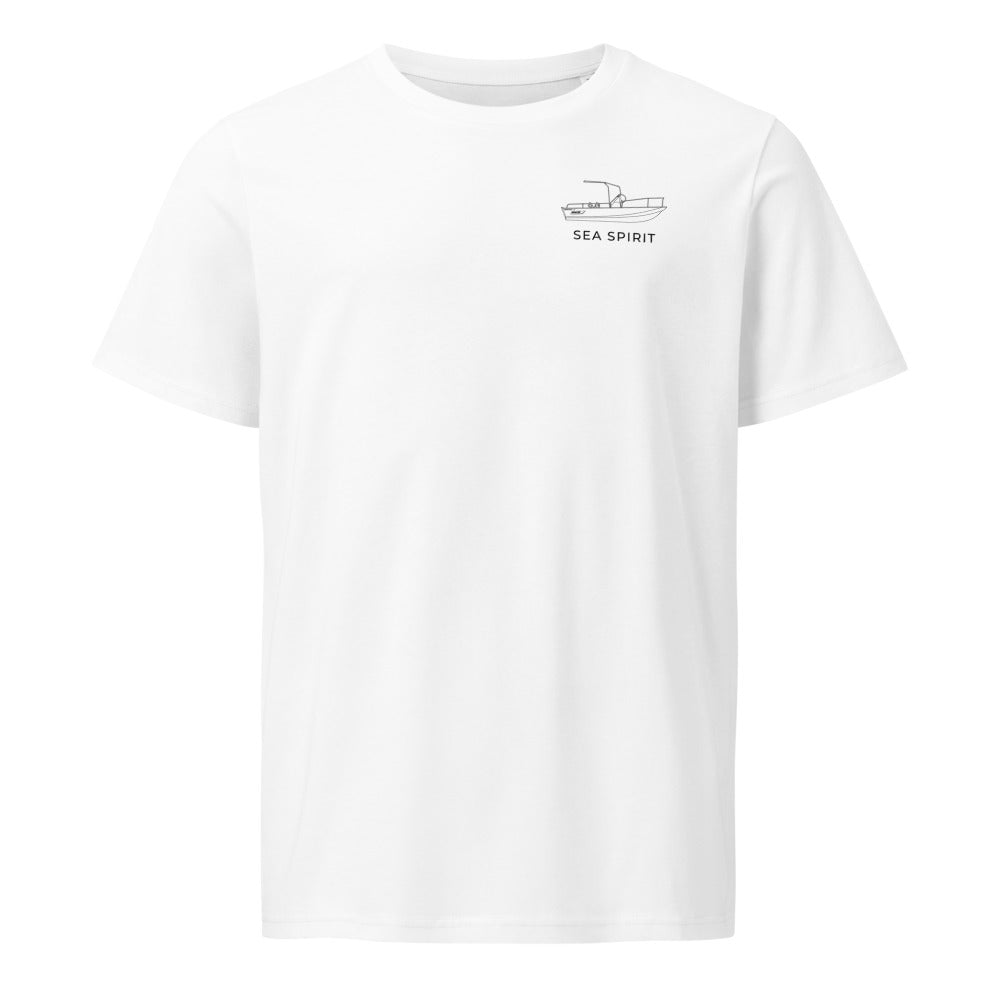 Boston Whaler Classic 17 Montauk powerboat shirt in White - front design