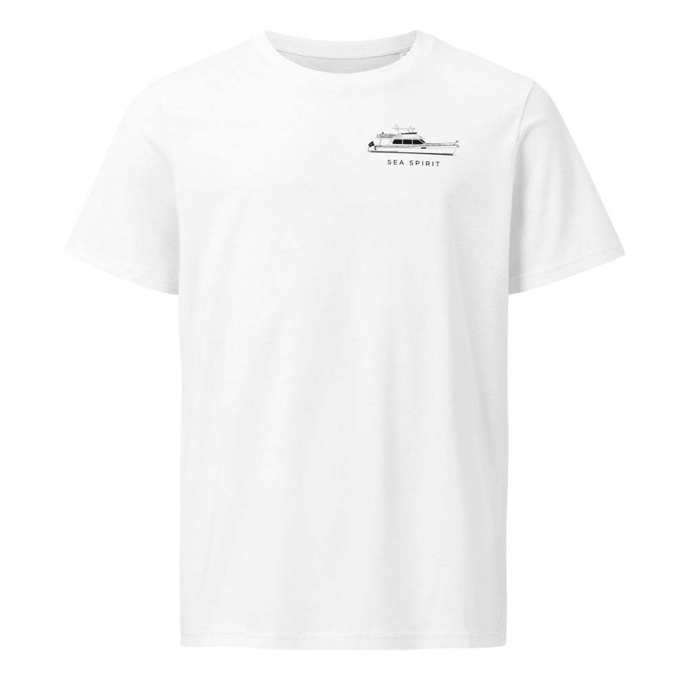 Grand Banks 54 powerboat shirt in White - front design