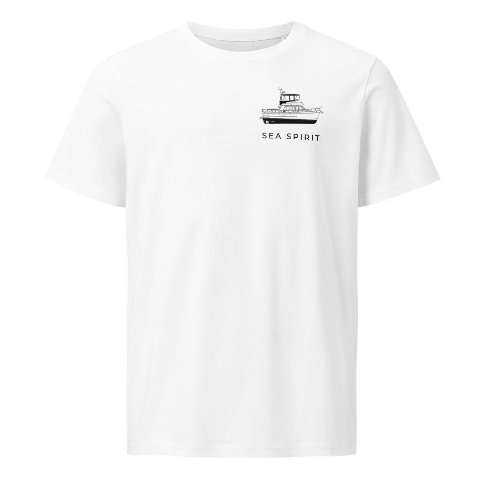 Ocean Alexander 40 Double Cabin powerboat shirt in White - front design