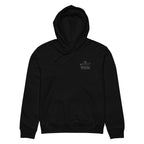 Custom powerboat technical drawing hoodie - black front