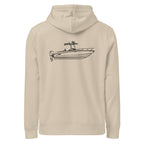 Custom powerboat technical drawing hoodie - back