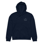 Custom powerboat technical drawing hoodie - navy front