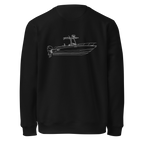 Custom powerboat blueprint sweatshirt - black back (blueprint)