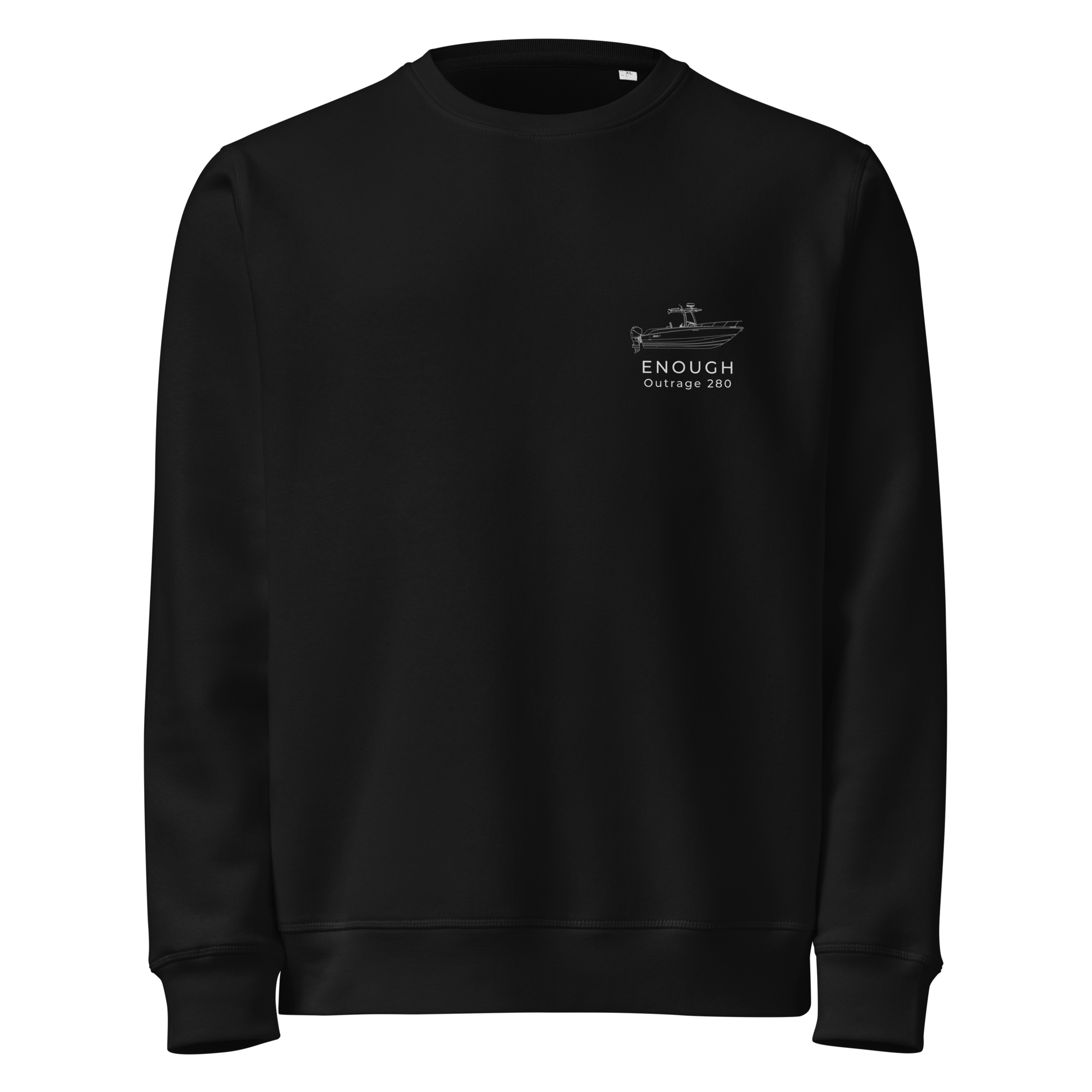 Custom powerboat blueprint sweatshirt - black front