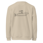 Custom powerboat blueprint sweatshirt - natural back (blueprint)
