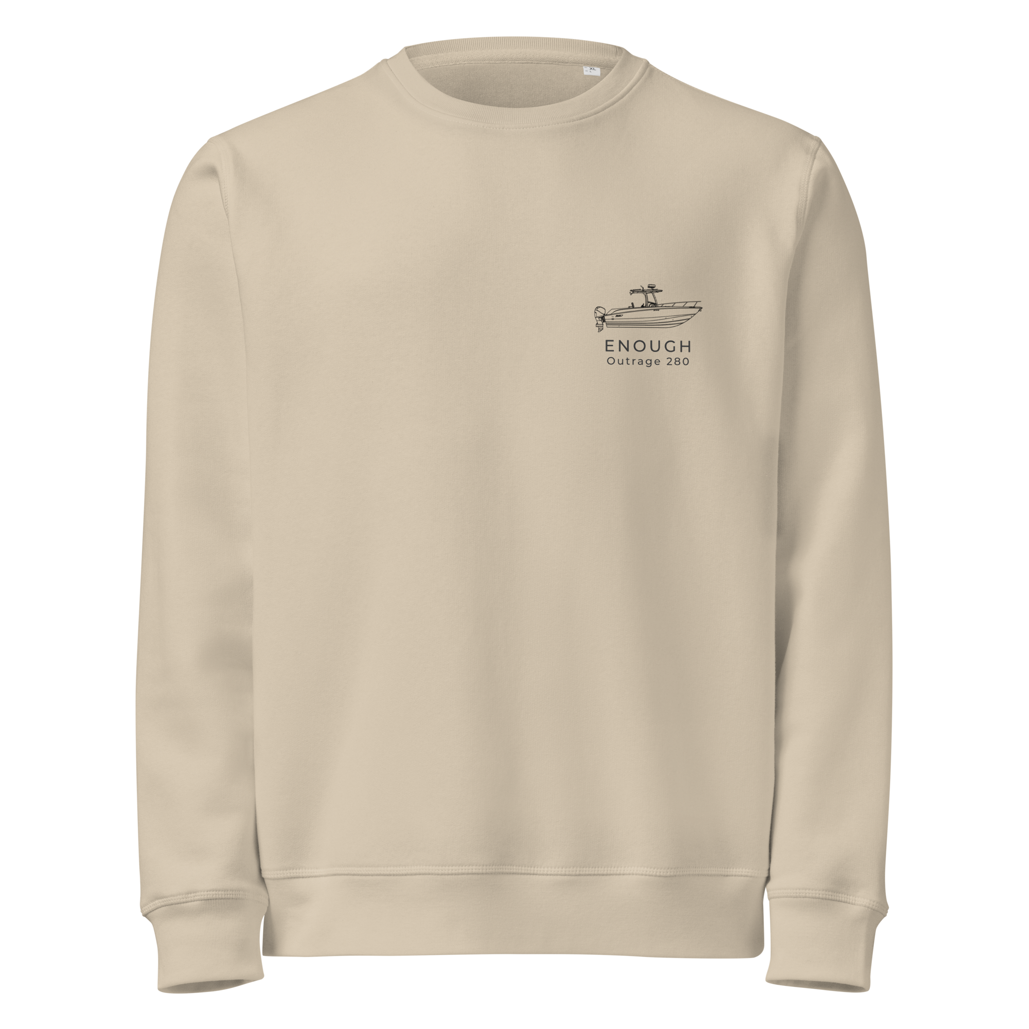 Custom powerboat blueprint sweatshirt - natural front