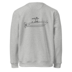 Custom powerboat blueprint sweatshirt - heather grey back (blueprint)