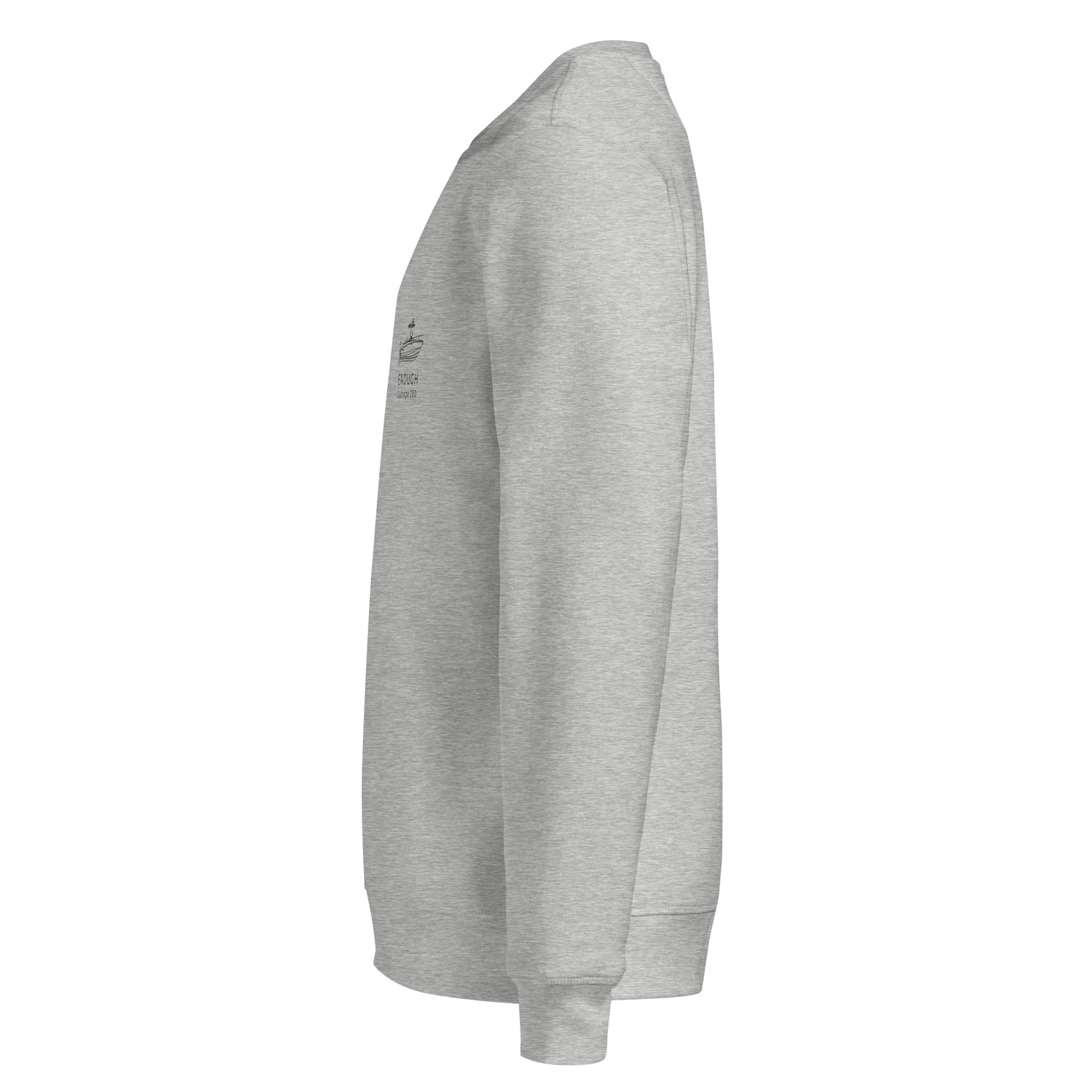 Custom powerboat blueprint sweatshirt - heather grey left side