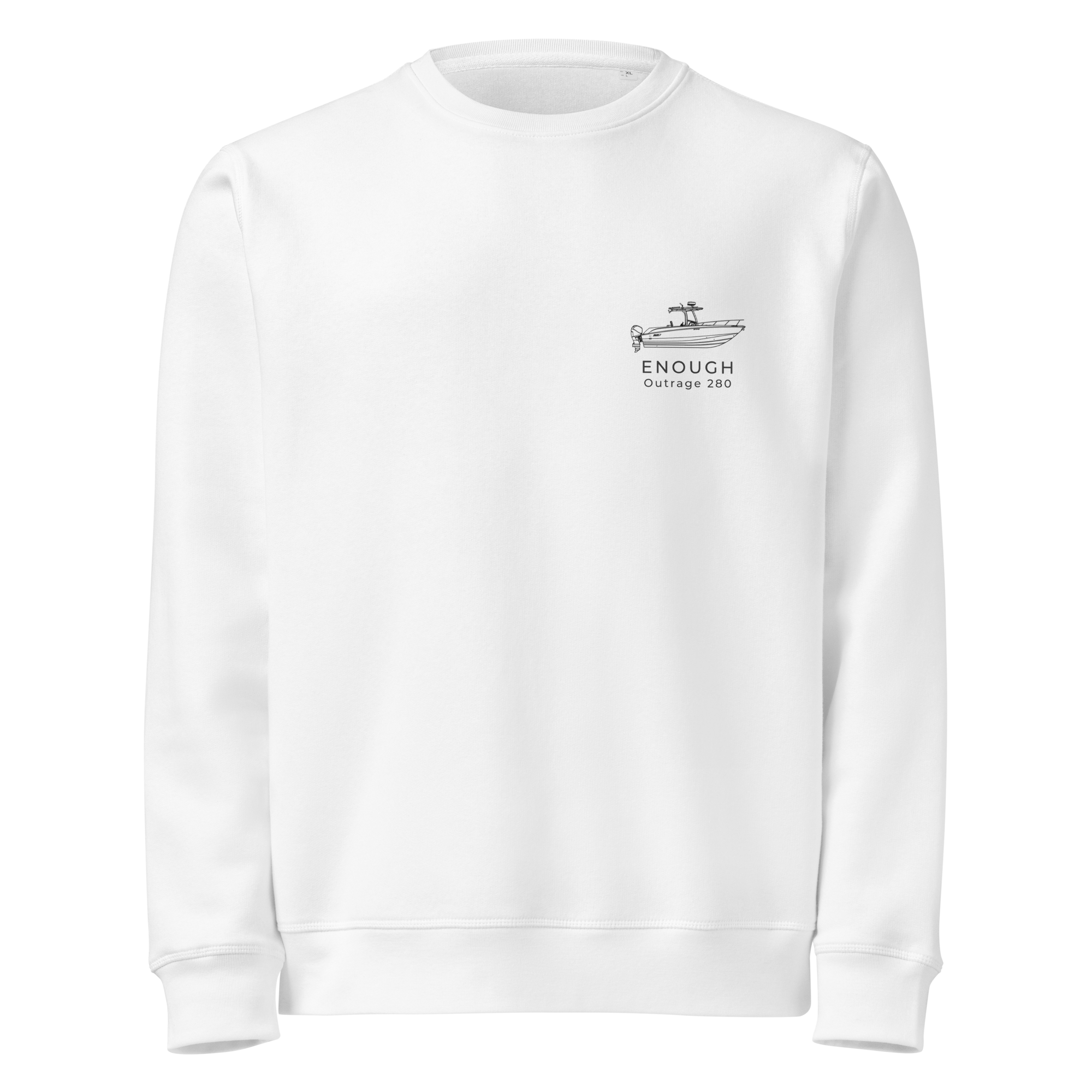 Custom powerboat blueprint sweatshirt - white front