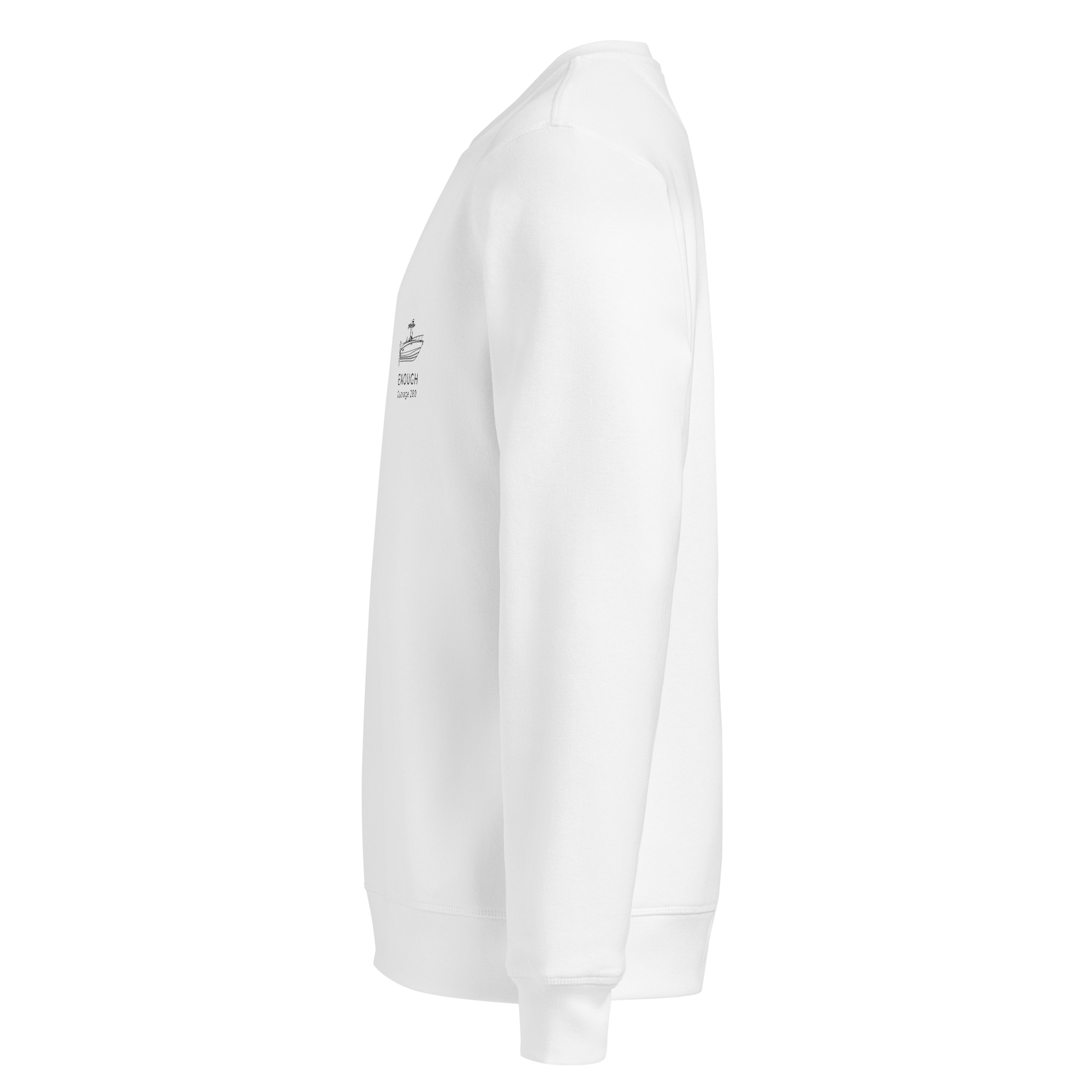 Custom powerboat blueprint sweatshirt - white left side